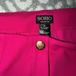 Soho Fuchsia Skirt with Decorative Gold Button